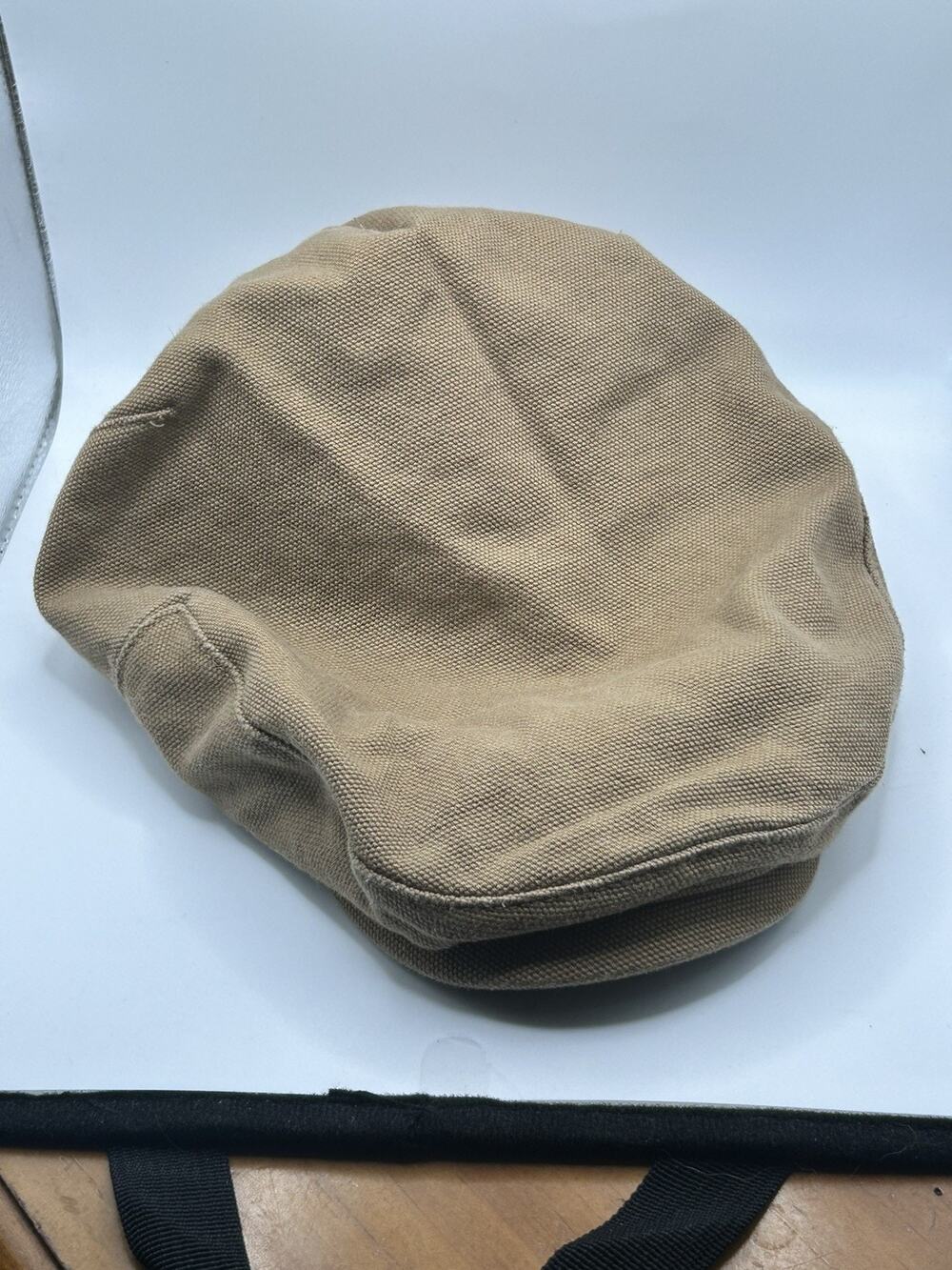 Vintage Duluth Trading Fire Hose Drivers Cap Newsboy Cap Canvas Brown Size L